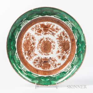 Green and Brown Fitzhugh Export Porcelain Plate
