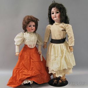 Two Large CM Bergmann Bisque Head Dolls