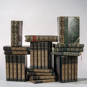 Decorative Bindings, Sets, Approximately Twenty-eight Volumes, Sets and Single Volumes, Navy Blue.