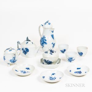 Group of Blue- and White-glazed Porcelain Tableware