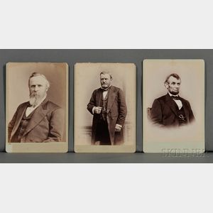 Lincoln, Abraham (1809-1865); Ulysses S. Grant (1822-1885); and Rutherford B. Hayes (1822-1893): Cartes-de-Visite.