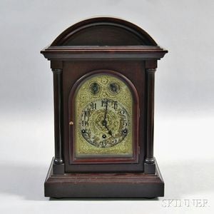 German Quarter-chiming Mahogany Mantel Clock