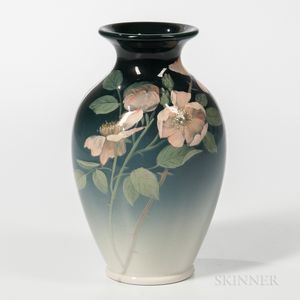 Constance A. Baker for Rookwood Pottery Iris Glaze Rose Vase