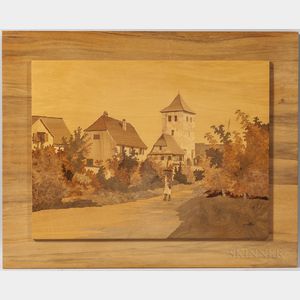 T.L. Spindler Marquetry Picture of Dambach-la-Ville