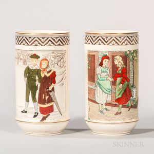 Pair of Wedgwood Helen Miles Decorated Vases