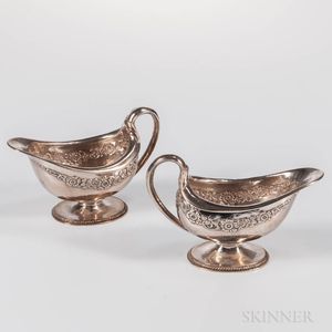 Pair of George V Sterling Silver Sauceboats