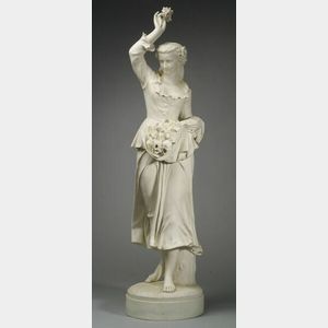 Large Parian Figure of a Flower Seller