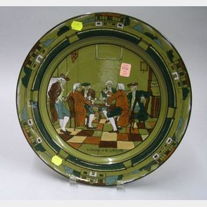1908 Buffalo Pottery Deldare Ware "An evening at Ye Lion Inn" Charger