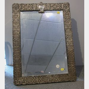 Black, Starr & Fraost Sterling Mounted Dressing Table Mirror, late 19th century, rectangular, with beveled mirror plate within wooden f