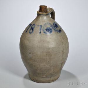 Cobalt-decorated Stoneware Jug
