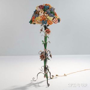 Floral Floor Lamp with Fruit Shade