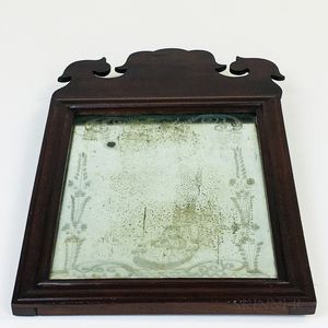 Queen Anne Mahogany and Etched Glass Mirror