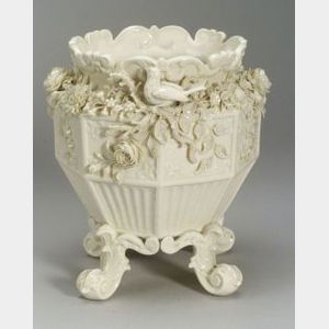 Belleek Porcelain Paneled Flower Pot