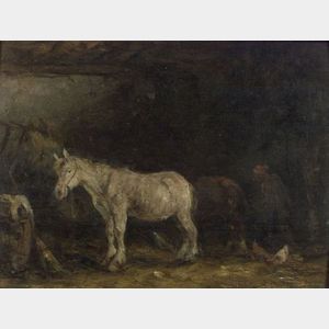Manner of Constant Troyon (French, 1810-1865) In the Stable