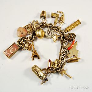 9kt Gold Charm Bracelet