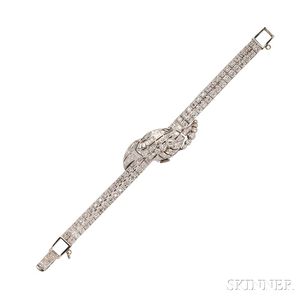 14kt White Gold and Diamond Covered Wristwatch
