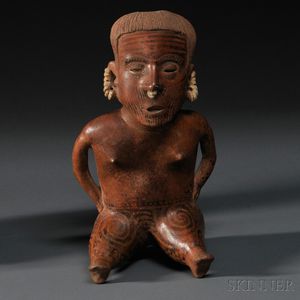 Chinesca Pottery Seated Female Figure