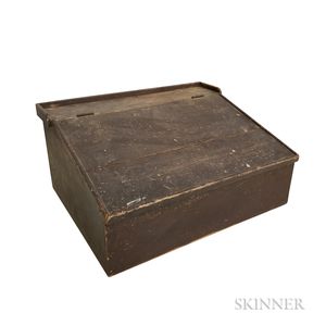 Brown-painted Pine Slant-lid Table-top Desk