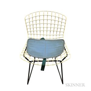 Child's White Harry Bertoia Chair with Pad