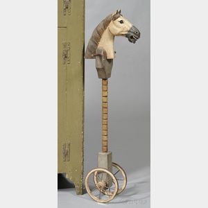 Carved and Painted Wood Hobby Horse
