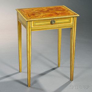 Yellow Paint-decorated One-drawer Stand