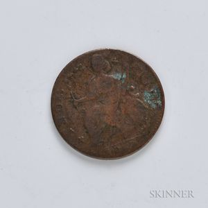 1787 Connecticut Copper Draped Bust Left, Miller 37.9-E. 