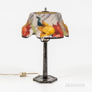 Pairpoint Silver-plate and Glass Boudoir Lamp
