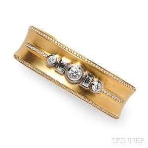 18kt Gold and Diamond Cuff Bracelet, Sam Lehr