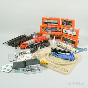 Group of Tyco and Lionel Trains and Accessories. 
