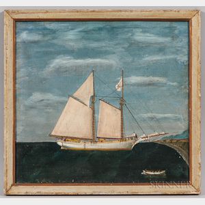 American School, Late 19th Century Portrait of a Sailing Yacht