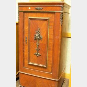 French-style Ormolu Mounted Grain Painted Steel Commode-form Safe