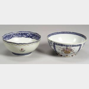 Two Chinese Export Porcelain Punch Bowls