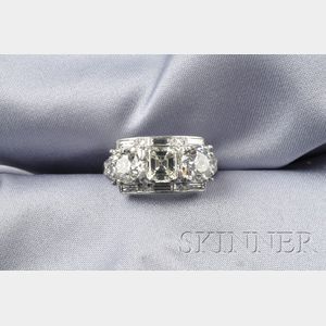 Platinum and Diamond Three-stone Ring