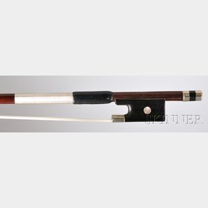 French Nickel-mounted Violin Bow, Joseph Voirin