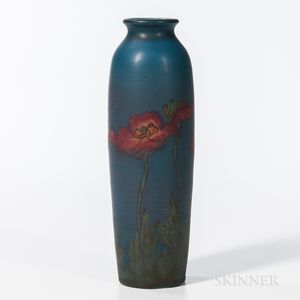 Sally E. Coyne for Rookwood Pottery Matte Glaze Poppy Vase