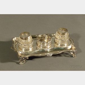 George III Silver Two-Bottle Standish