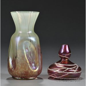 Two Pallme-König Art Nouveau Glass Vases