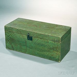 Green and Brown Fan-decorated Storage Box