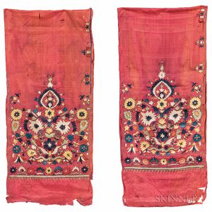 Pair of Ottoman Silk-on-silk Panels