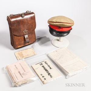 Imperial Japanese Map Case, Maps, and an M38 Officer's Cap