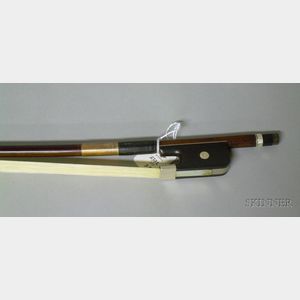 French Nickel Mounted Bass Bow, Morizot Freres