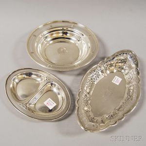 Three Reticulated Sterling Silver Dishes
