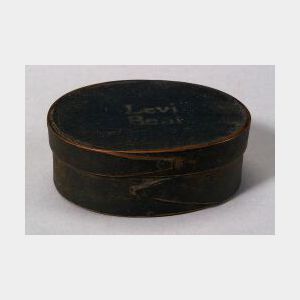 Black Painted Covered Oval Box