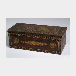 Grain Painted and Gilt Stenciled Pine Document Box
