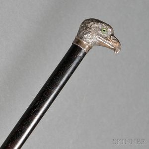 French .800 Silver-mounted Swagger Stick