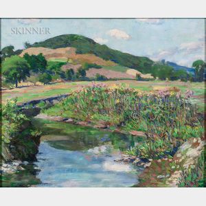 Ralph Taylor Shultz (American, 20th Century) Summer Landscape with Stream and Hills