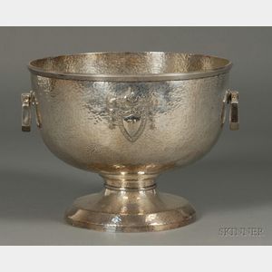 Rogers Bros. Heraldic Silver Plated Hammered Punch Bowl