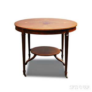 Edwardian Inlaid Mahogany Oval-top Side Table