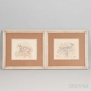 Two Framed Silkscreen Prints by Harrison Begay