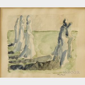 Mary Frank (American, b. 1933) Untitled (Standing Figures)